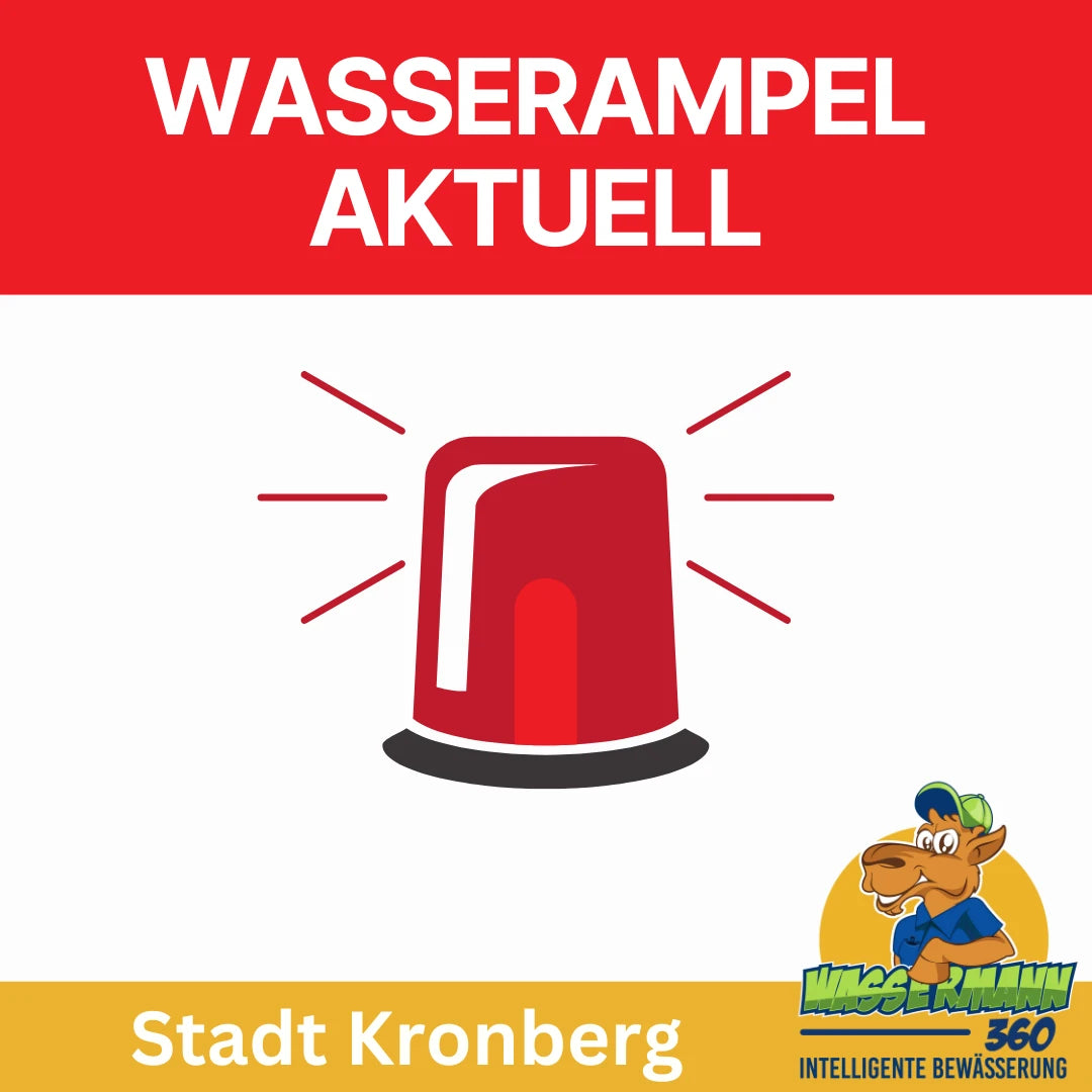Die Wasserampel auf "ROT": Kronberg im Taunus inmitten eines Wassernotstands